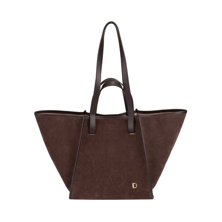 DUDU Borsa Donna a Spalla in Vera Pelle Made in Italy, Shopper Tote Bag Elegante, Doppio Manico, Pelle Pieno Fiore o Scamosciata - Borsa a Mano Capiente per Lavoro e Tempo Libero