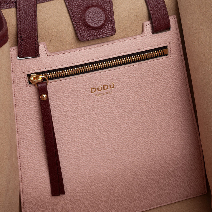 DUDU Borsa Donna a Spalla in Vera Pelle Made in Italy, Shopper Tote Bag Elegante, Doppio Manico, Pelle Pieno Fiore o Scamosciata - Borsa a Mano Capiente per Lavoro e Tempo Libero