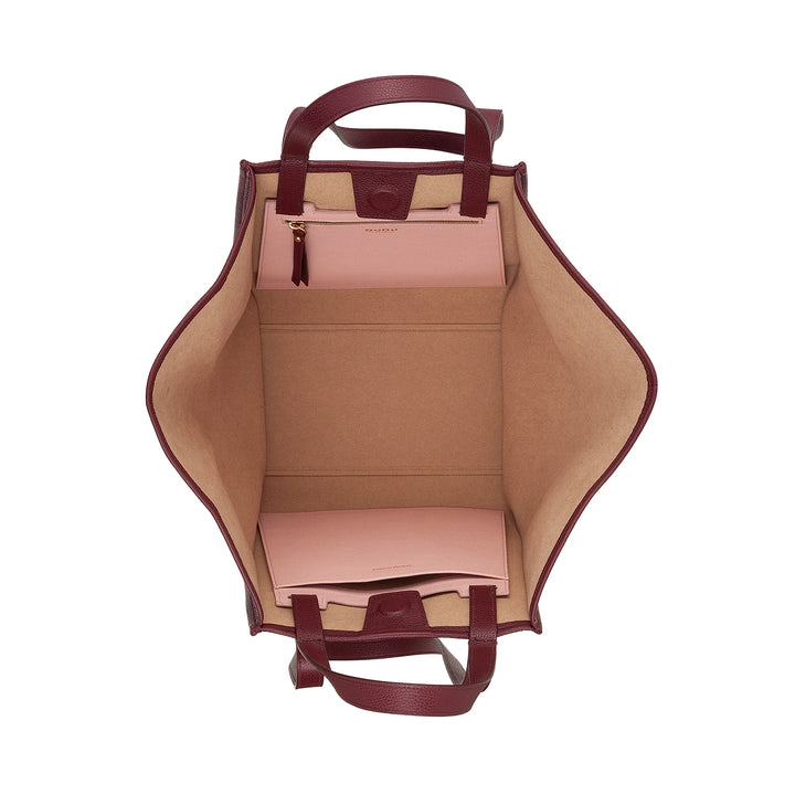 DUDU Borsa Donna a Spalla in Vera Pelle Made in Italy, Shopper Tote Bag Elegante, Doppio Manico, Pelle Pieno Fiore o Scamosciata - Borsa a Mano Capiente per Lavoro e Tempo Libero