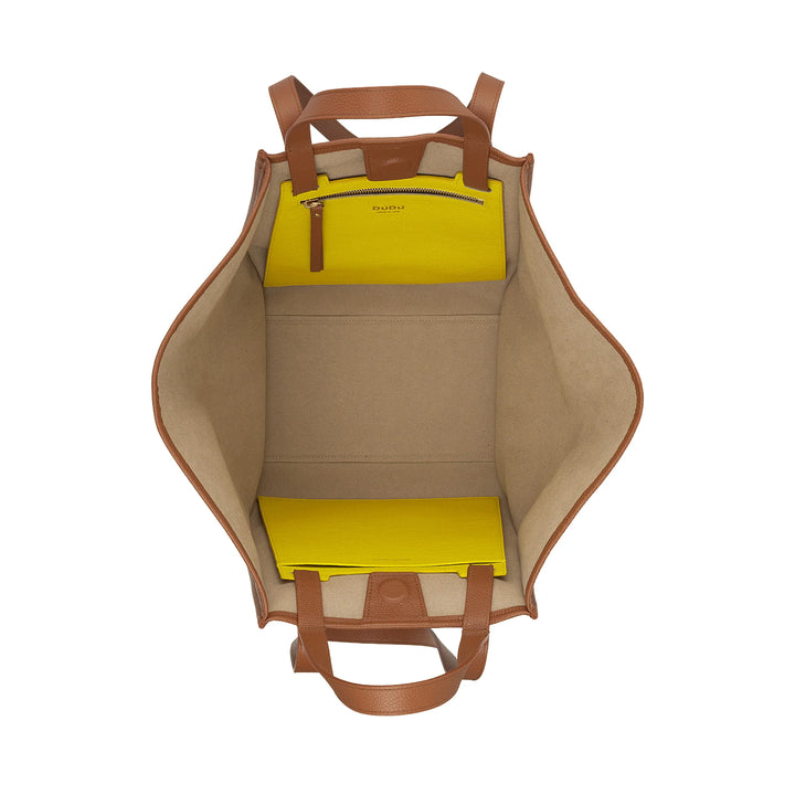 DUDU Borsa Donna a Spalla in Vera Pelle Made in Italy, Shopper Tote Bag Elegante, Doppio Manico, Pelle Pieno Fiore o Scamosciata - Borsa a Mano Capiente per Lavoro e Tempo Libero
