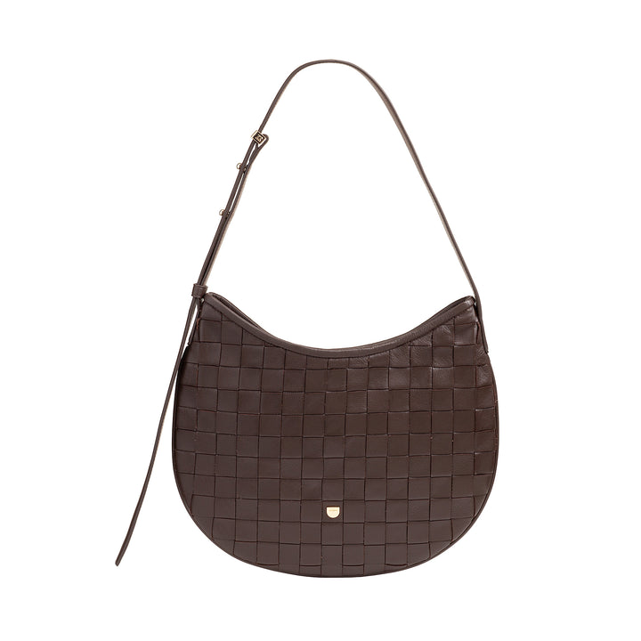 DUDU Borsa a Spalla Donna in Vera Pelle Intrecciata – Elegante Borsa Hobo con Tracolla Regolabile e Cerniera Zip, Design Artigianale, Capiente e Versatile