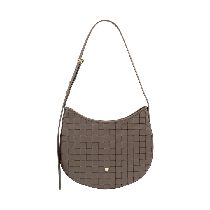 DUDU Borsa a Spalla Donna in Vera Pelle Intrecciata – Elegante Borsa Hobo con Tracolla Regolabile e Cerniera Zip, Design Artigianale, Capiente e Versatile