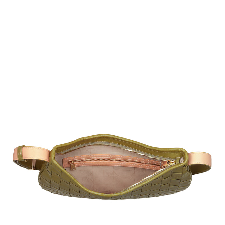 DUDU Borsa a Spalla Donna in Vera Pelle Intrecciata – Elegante Borsa Hobo con Tracolla Regolabile e Cerniera Zip, Design Artigianale, Capiente e Versatile