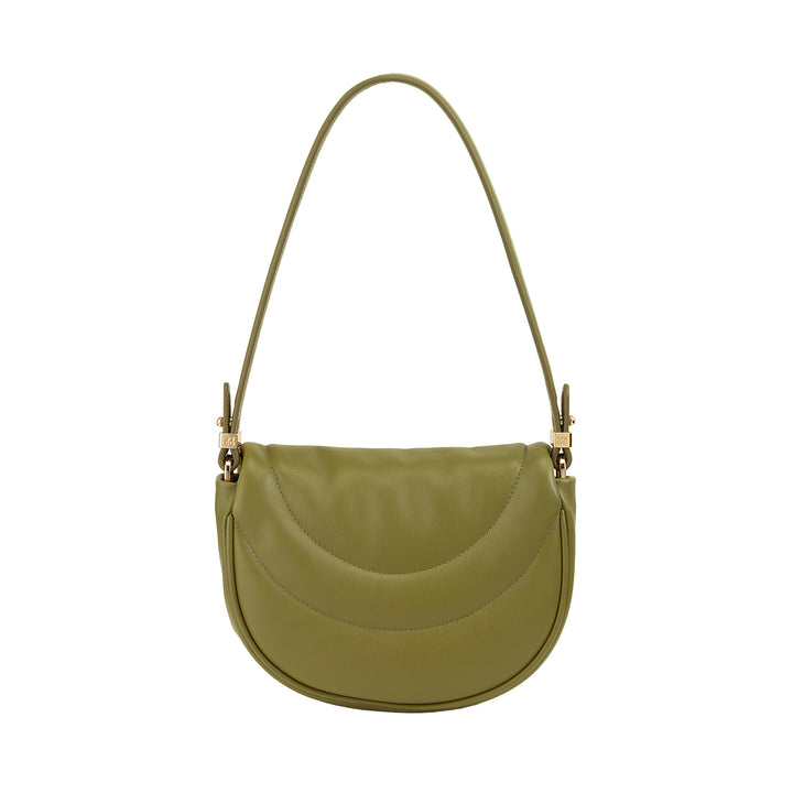 DUDU Borsa a Tracolla Spalla Donna in Pelle Trapuntata, Borsetta Piccola Elegante Imbottita con Patta, Spallina e Tracolla Removibili