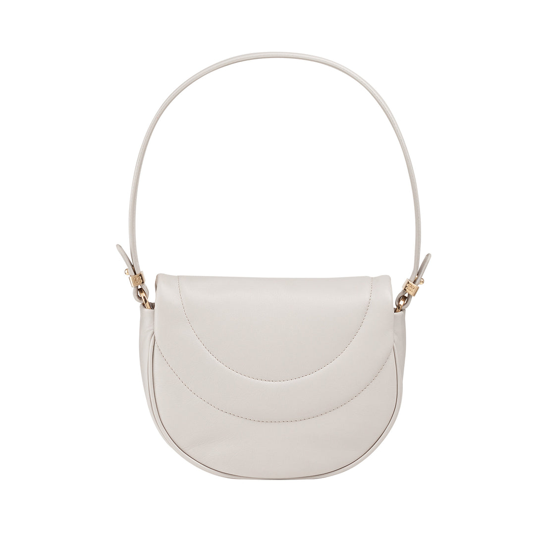 DUDU Borsa a Tracolla Spalla Donna in Pelle Trapuntata, Borsetta Piccola Elegante Imbottita con Patta, Spallina e Tracolla Removibili