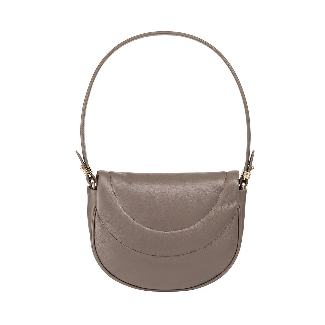 DUDU Borsa a Tracolla Spalla Donna in Pelle Trapuntata, Borsetta Piccola Elegante Imbottita con Patta, Spallina e Tracolla Removibili