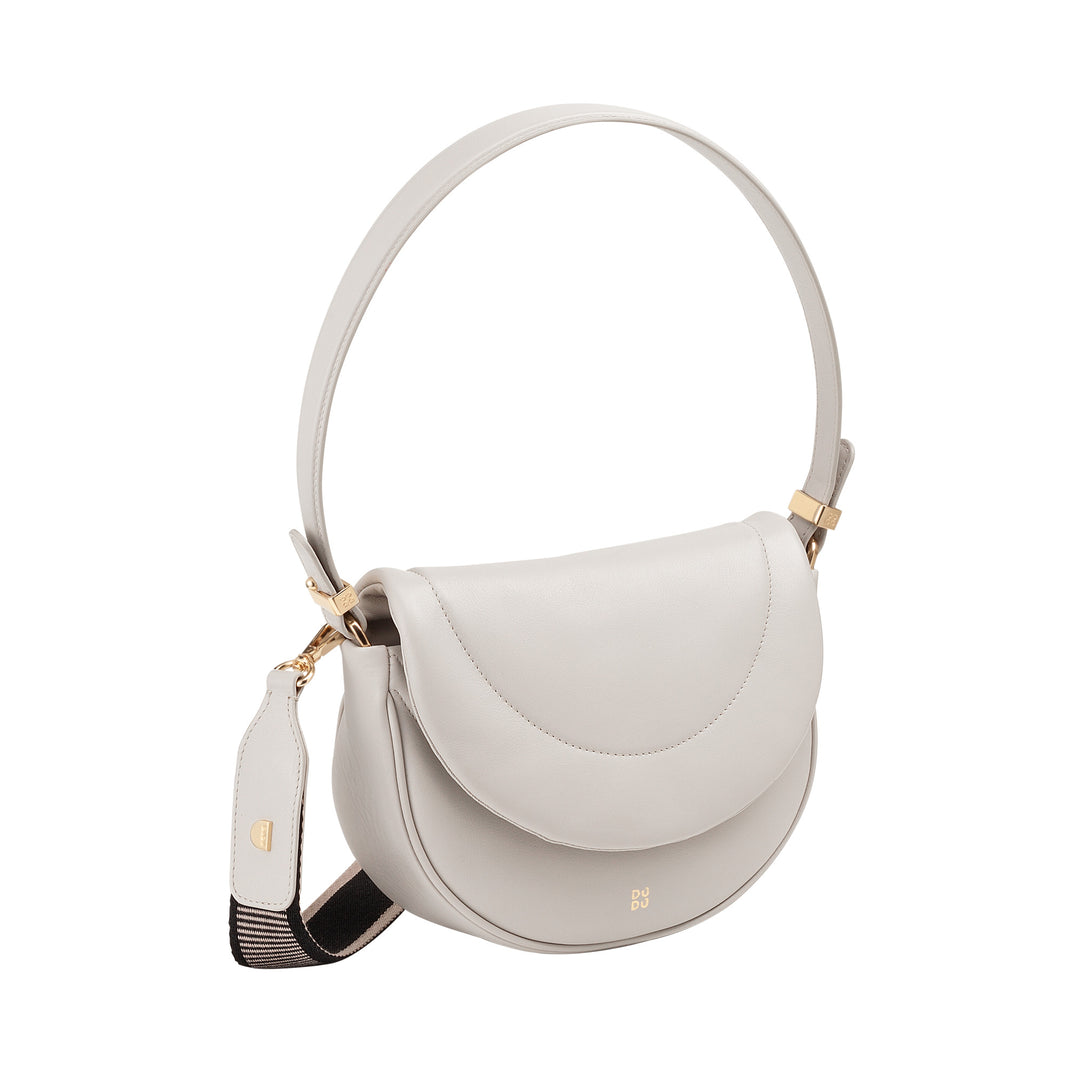 DUDU Borsa a Tracolla Spalla Donna in Pelle Trapuntata, Borsetta Piccola Elegante Imbottita con Patta, Spallina e Tracolla Removibili