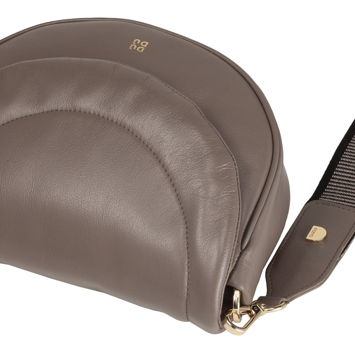 DUDU Borsa a Tracolla Spalla Donna in Pelle Trapuntata, Borsetta Piccola Elegante Imbottita con Patta, Spallina e Tracolla Removibili