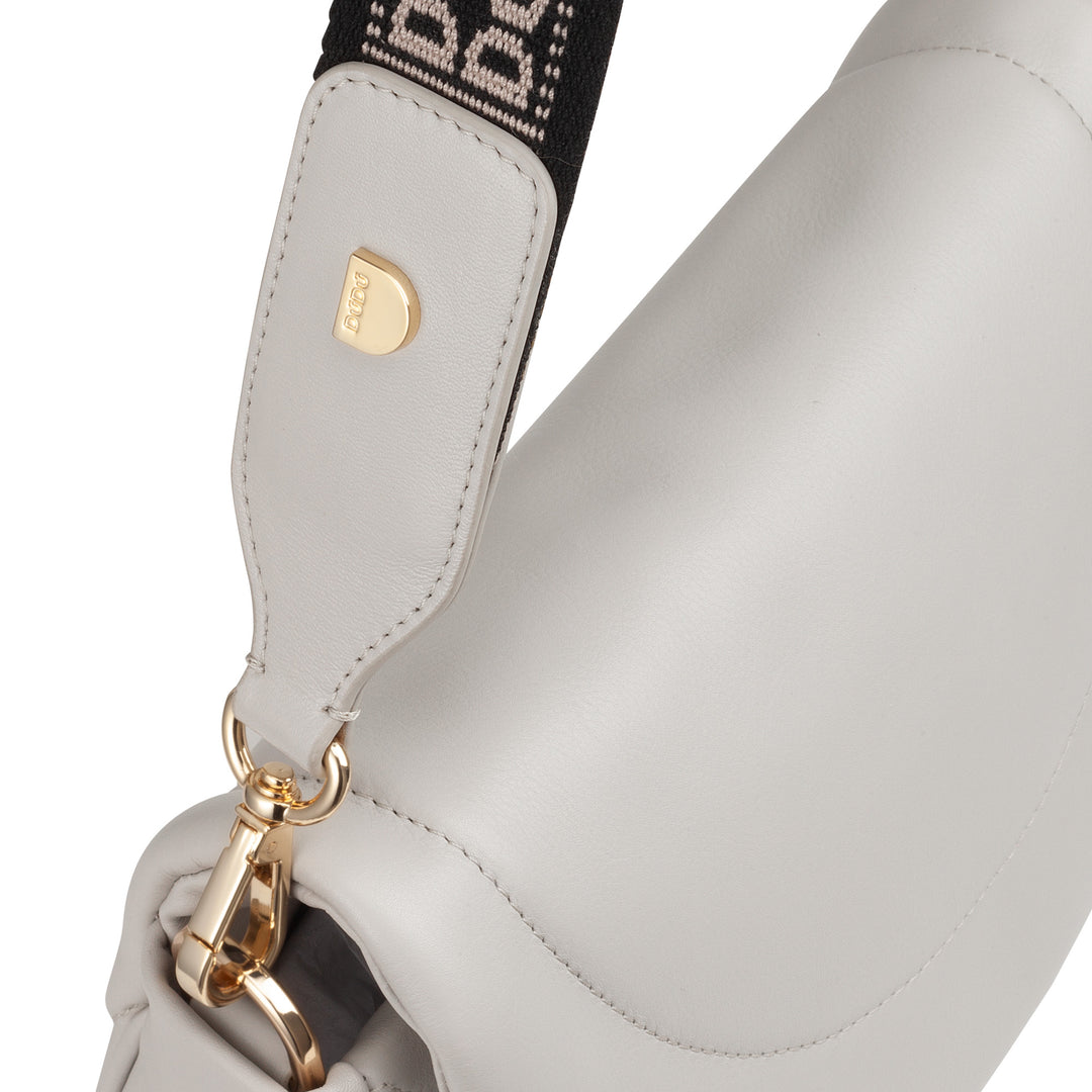 DUDU Borsa a Tracolla Spalla Donna in Pelle Trapuntata, Borsetta Piccola Elegante Imbottita con Patta, Spallina e Tracolla Removibili