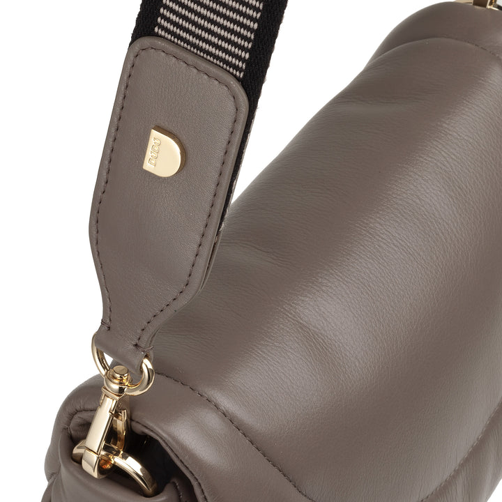 DUDU Borsa a Tracolla Spalla Donna in Pelle Trapuntata, Borsetta Piccola Elegante Imbottita con Patta, Spallina e Tracolla Removibili