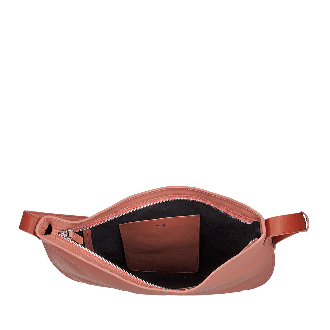 DUDU Damen-Umhängetasche aus weichem Leder, Hobo-Tasche mit Reißverschluss, große, geräumige, farbenfrohe, verstellbare Umhängetasche