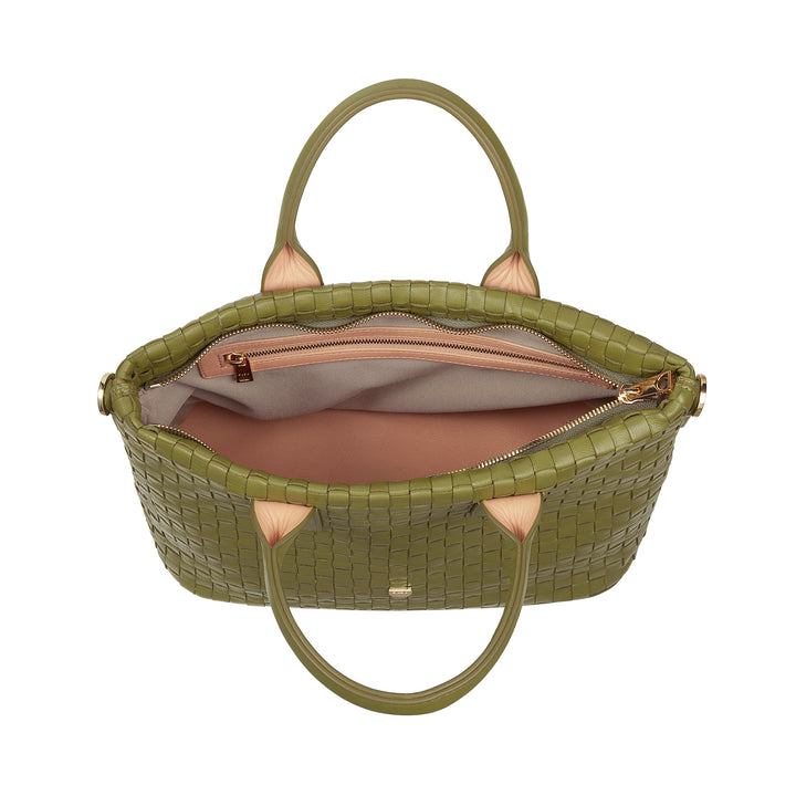 DUDU Borsa a Tracolla Donna in Vera Pelle Intrecciata – Borsa a Mano Elegante con Manici, Cerniera e Tracolla Regolabile Rimovibile – Borsetta Capiente per Ufficio e Tempo Libero