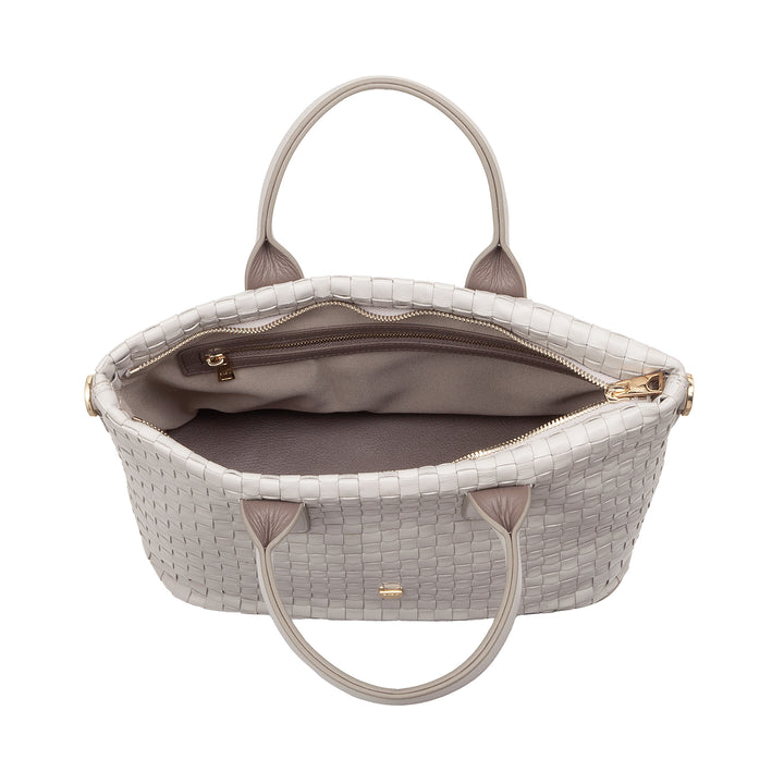 DUDU Borsa a Tracolla Donna in Vera Pelle Intrecciata – Borsa a Mano Elegante con Manici, Cerniera e Tracolla Regolabile Rimovibile – Borsetta Capiente per Ufficio e Tempo Libero
