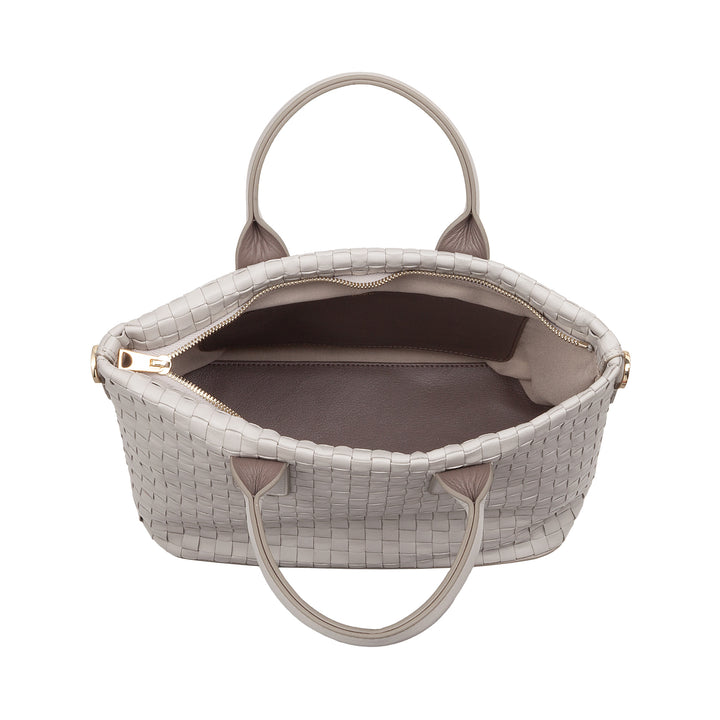 DUDU Borsa a Tracolla Donna in Vera Pelle Intrecciata – Borsa a Mano Elegante con Manici, Cerniera e Tracolla Regolabile Rimovibile – Borsetta Capiente per Ufficio e Tempo Libero