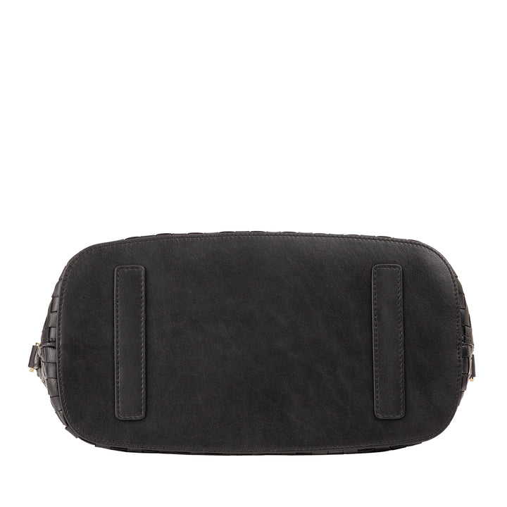 DUDU Borsa a Tracolla Donna in Vera Pelle Intrecciata – Borsa a Mano Elegante con Manici, Cerniera e Tracolla Regolabile Rimovibile – Borsetta Capiente per Ufficio e Tempo Libero