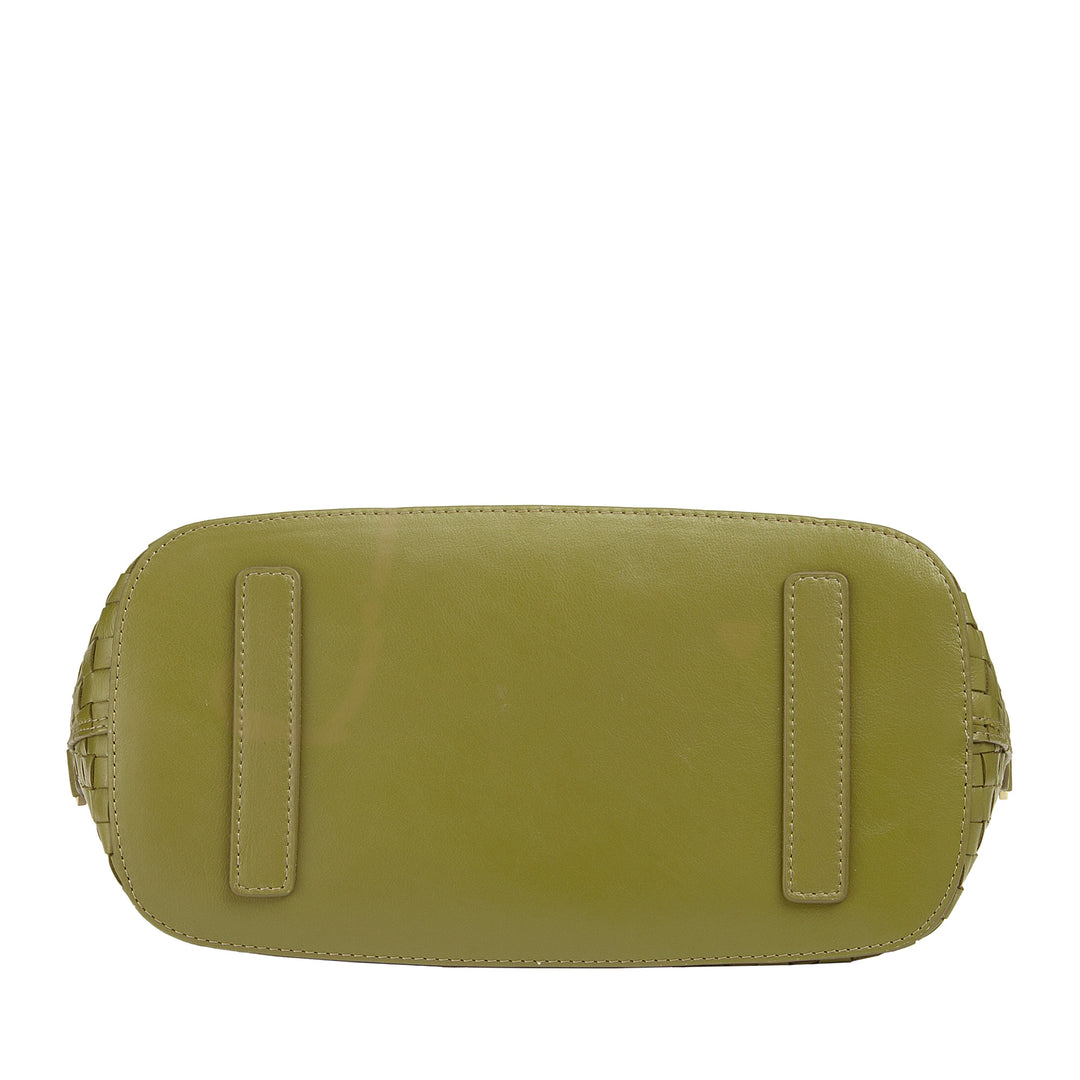 DUDU Borsa a Tracolla Donna in Vera Pelle Intrecciata – Borsa a Mano Elegante con Manici, Cerniera e Tracolla Regolabile Rimovibile – Borsetta Capiente per Ufficio e Tempo Libero