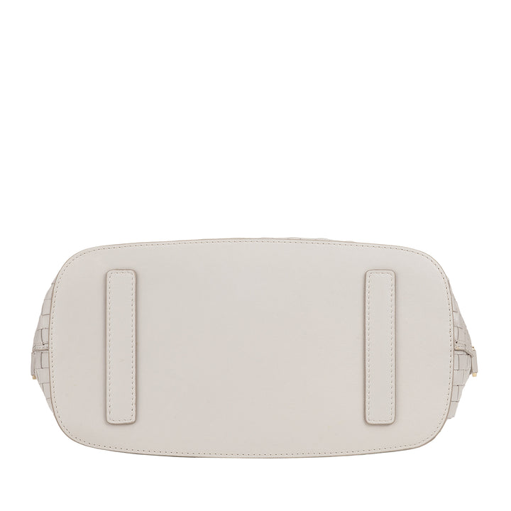 DUDU Borsa a Tracolla Donna in Vera Pelle Intrecciata – Borsa a Mano Elegante con Manici, Cerniera e Tracolla Regolabile Rimovibile – Borsetta Capiente per Ufficio e Tempo Libero