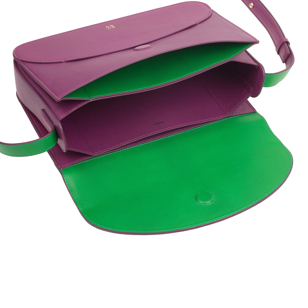 DUDU Borsa a Tracolla Grande Donna in Pelle - Borsa Donna Elegante e Capiente, Design a Busta Envelope, con Tracolla Regolabile e Patta Magnetica di Chiusura