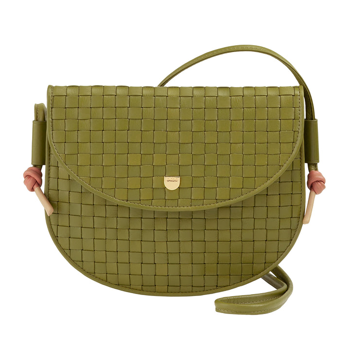DUDU Borsa a Tracolla Piccola Intrecciata in Vera Pelle con Patta – Borsa Donna a Spalla Elegante Artigianale, Borsetta Crossbody Versatile per Uso Quotidiano ed Eventi