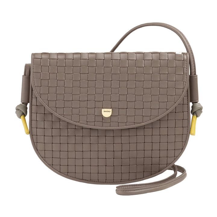 DUDU Borsa a Tracolla Piccola Intrecciata in Vera Pelle con Patta – Borsa Donna a Spalla Elegante Artigianale, Borsetta Crossbody Versatile per Uso Quotidiano ed Eventi