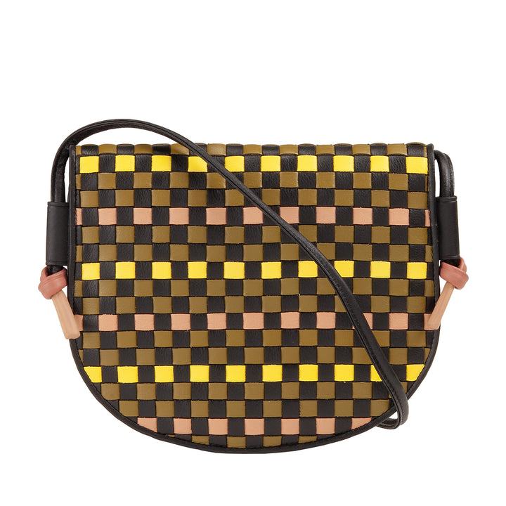 DUDU Borsa a Tracolla Piccola Intrecciata in Vera Pelle con Patta – Borsa Donna a Spalla Elegante Artigianale, Borsetta Crossbody Versatile per Uso Quotidiano ed Eventi