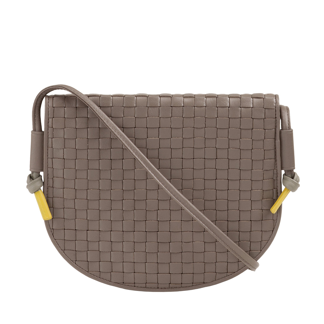 DUDU Borsa a Tracolla Piccola Intrecciata in Vera Pelle con Patta – Borsa Donna a Spalla Elegante Artigianale, Borsetta Crossbody Versatile per Uso Quotidiano ed Eventi