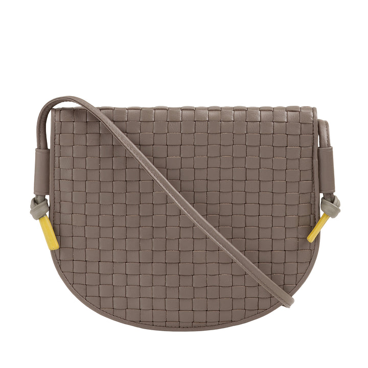 DUDU Borsa a Tracolla Piccola Intrecciata in Vera Pelle con Patta – Borsa Donna a Spalla Elegante Artigianale, Borsetta Crossbody Versatile per Uso Quotidiano ed Eventi