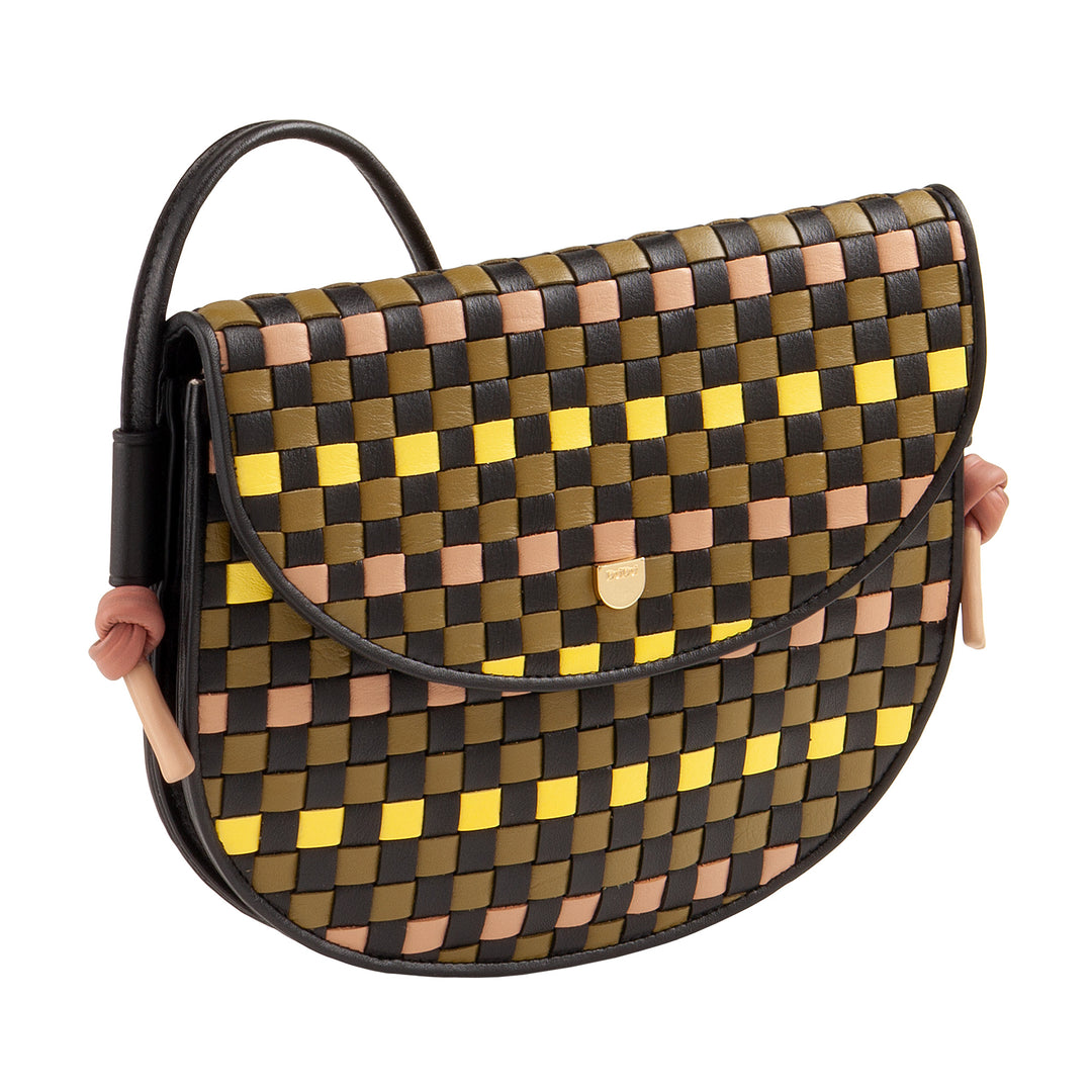 DUDU Borsa a Tracolla Piccola Intrecciata in Vera Pelle con Patta – Borsa Donna a Spalla Elegante Artigianale, Borsetta Crossbody Versatile per Uso Quotidiano ed Eventi