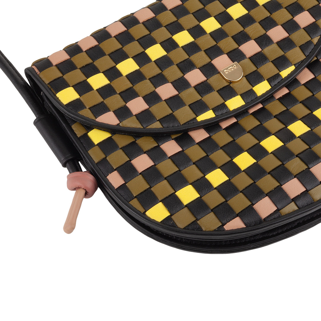 DUDU Borsa a Tracolla Piccola Intrecciata in Vera Pelle con Patta – Borsa Donna a Spalla Elegante Artigianale, Borsetta Crossbody Versatile per Uso Quotidiano ed Eventi