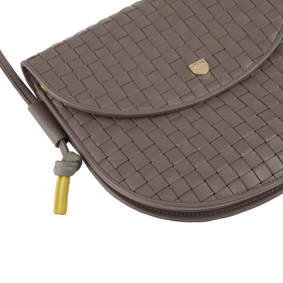 DUDU Borsa a Tracolla Piccola Intrecciata in Vera Pelle con Patta – Borsa Donna a Spalla Elegante Artigianale, Borsetta Crossbody Versatile per Uso Quotidiano ed Eventi