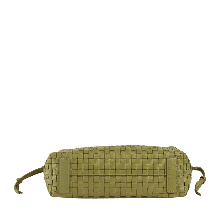 DUDU Borsa a Tracolla Donna in Pelle Intrecciata con Coulisse, Morbida e Capiente, Tracolla Regolabile, Chiusura Magnetica, Stile Elegante e Artigianale