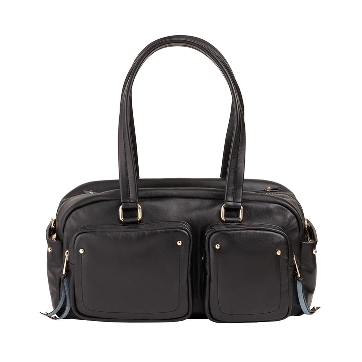 DUDU Borsa Bauletto Grande Donna in Pelle con Tasche Esterne e Tracolla Removibile, Capiente ed Elegante - Borsa a Mano e Spalla con Cerniera Zip, Stile Moderno