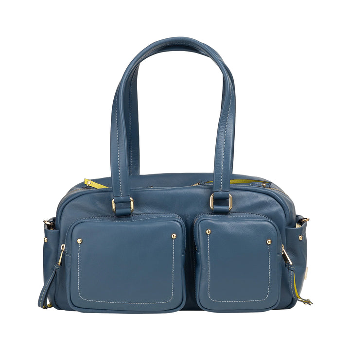 DUDU Borsa Bauletto Grande Donna in Pelle con Tasche Esterne e Tracolla Removibile, Capiente ed Elegante - Borsa a Mano e Spalla con Cerniera Zip, Stile Moderno