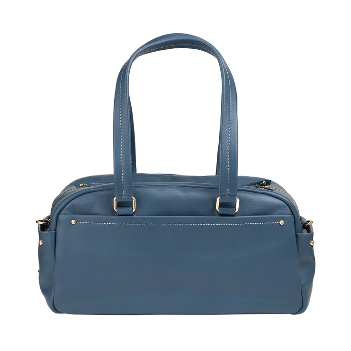 DUDU Borsa Bauletto Grande Donna in Pelle con Tasche Esterne e Tracolla Removibile, Capiente ed Elegante - Borsa a Mano e Spalla con Cerniera Zip, Stile Moderno