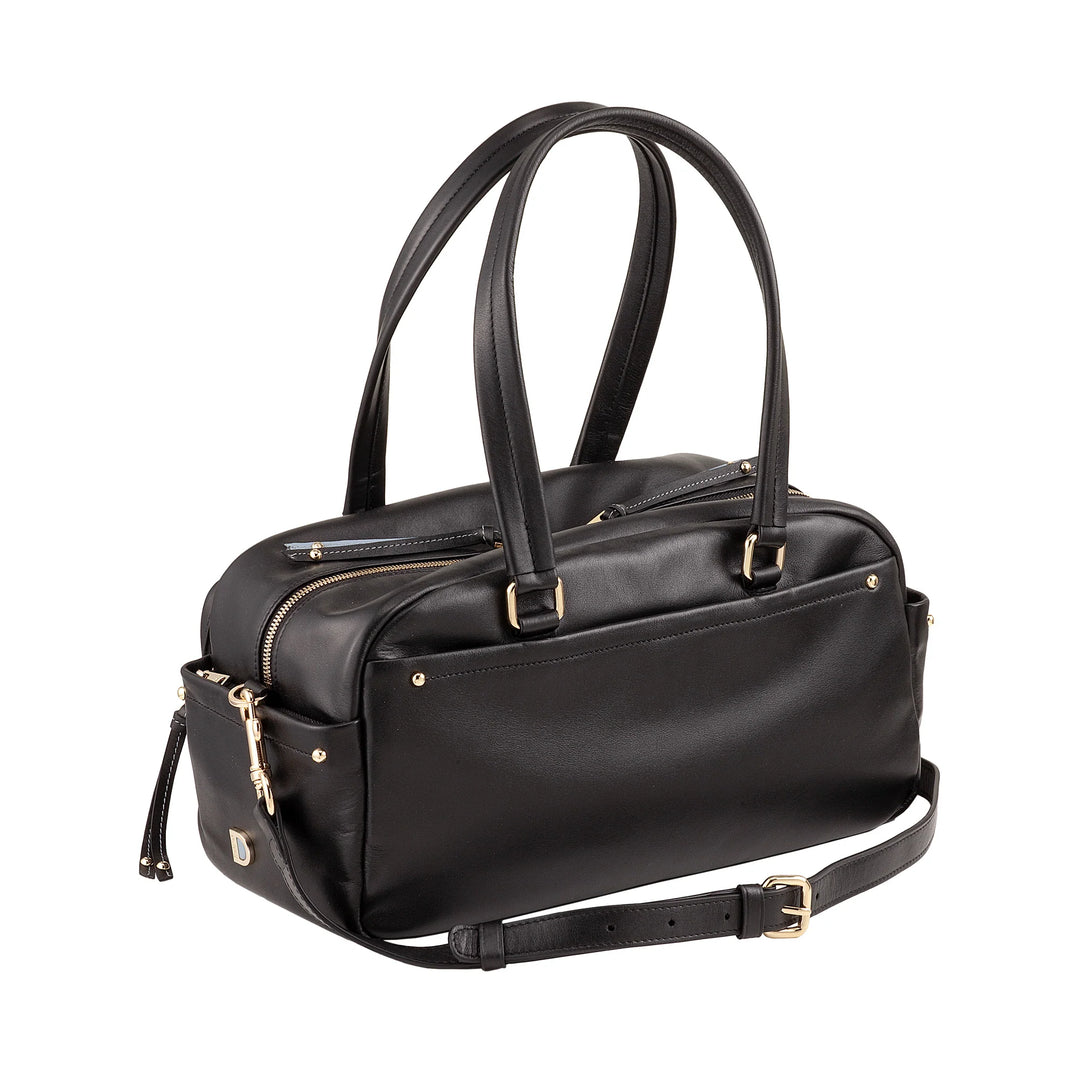 DUDU Borsa Bauletto Grande Donna in Pelle con Tasche Esterne e Tracolla Removibile, Capiente ed Elegante - Borsa a Mano e Spalla con Cerniera Zip, Stile Moderno