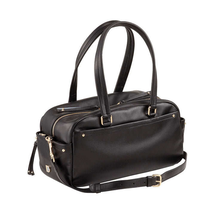 DUDU Borsa Bauletto Grande Donna in Pelle con Tasche Esterne e Tracolla Removibile, Capiente ed Elegante - Borsa a Mano e Spalla con Cerniera Zip, Stile Moderno