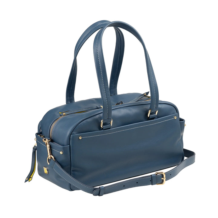 DUDU Borsa Bauletto Grande Donna in Pelle con Tasche Esterne e Tracolla Removibile, Capiente ed Elegante - Borsa a Mano e Spalla con Cerniera Zip, Stile Moderno