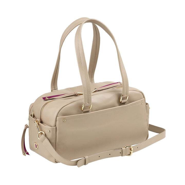 DUDU Borsa Bauletto Grande Donna in Pelle con Tasche Esterne e Tracolla Removibile, Capiente ed Elegante - Borsa a Mano e Spalla con Cerniera Zip, Stile Moderno