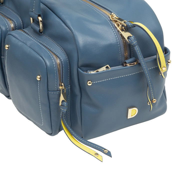 DUDU Borsa Bauletto Grande Donna in Pelle con Tasche Esterne e Tracolla Removibile, Capiente ed Elegante - Borsa a Mano e Spalla con Cerniera Zip, Stile Moderno