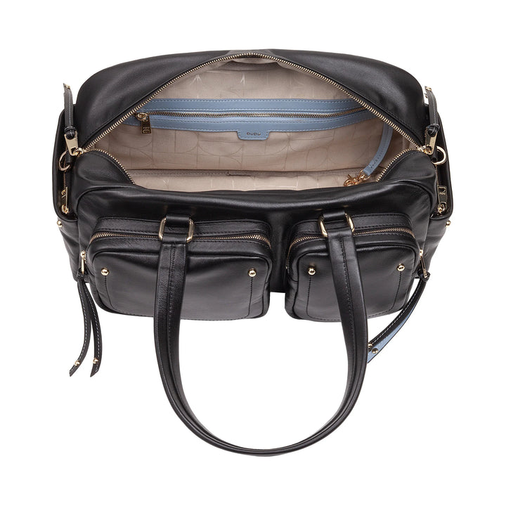 DUDU Borsa Bauletto Grande Donna in Pelle con Tasche Esterne e Tracolla Removibile, Capiente ed Elegante - Borsa a Mano e Spalla con Cerniera Zip, Stile Moderno
