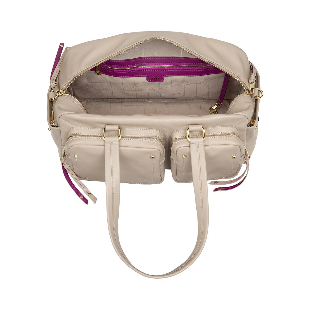 DUDU Borsa Bauletto Grande Donna in Pelle con Tasche Esterne e Tracolla Removibile, Capiente ed Elegante - Borsa a Mano e Spalla con Cerniera Zip, Stile Moderno