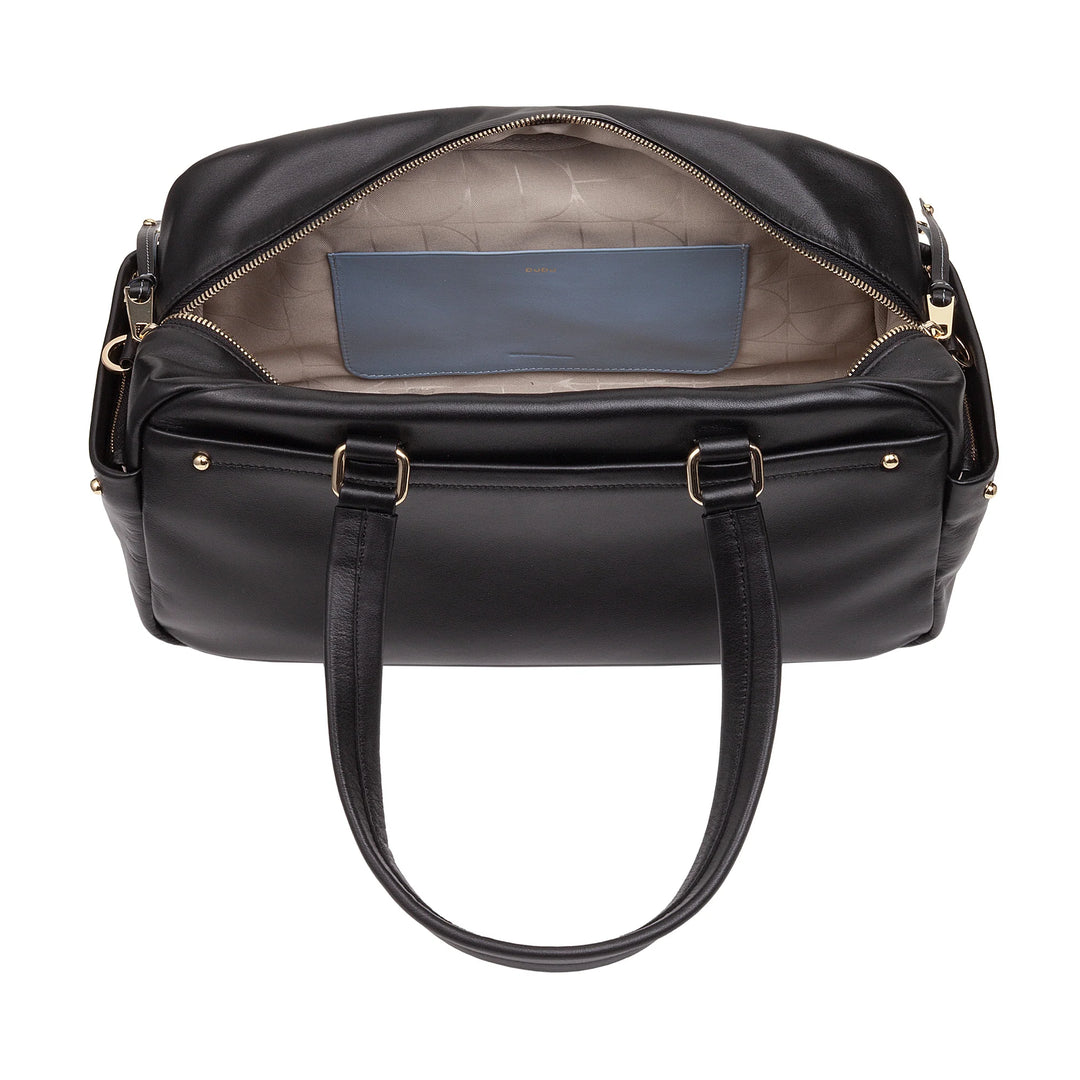 DUDU Borsa Bauletto Grande Donna in Pelle con Tasche Esterne e Tracolla Removibile, Capiente ed Elegante - Borsa a Mano e Spalla con Cerniera Zip, Stile Moderno