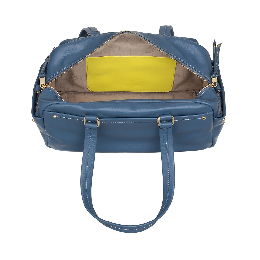 DUDU Borsa Bauletto Grande Donna in Pelle con Tasche Esterne e Tracolla Removibile, Capiente ed Elegante - Borsa a Mano e Spalla con Cerniera Zip, Stile Moderno