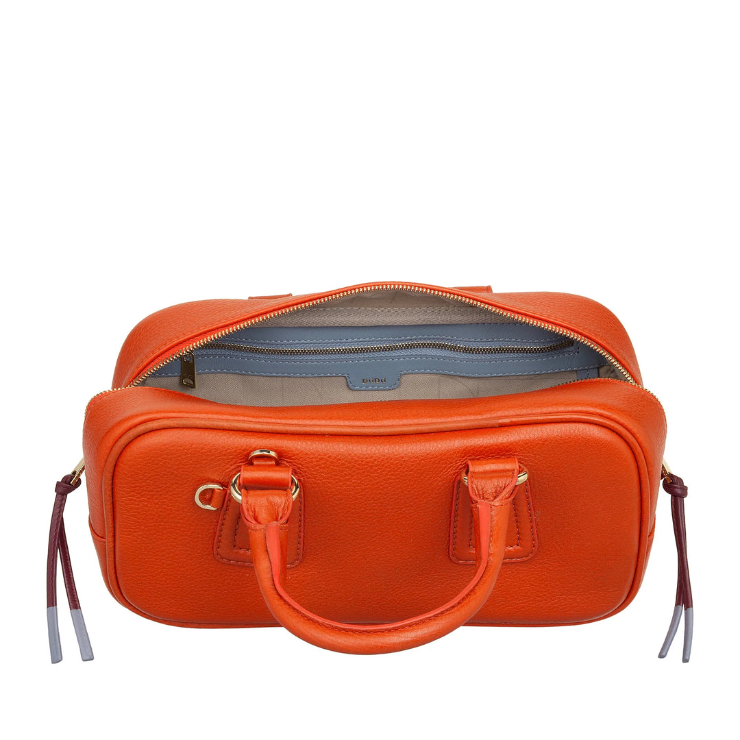 DUDU Borsa Bauletto Grande Donna in Pelle con Tracolla Removibile, Capiente ed Elegante - Borsa a Mano e Spalla con Cerniera Zip, Doppi Manici