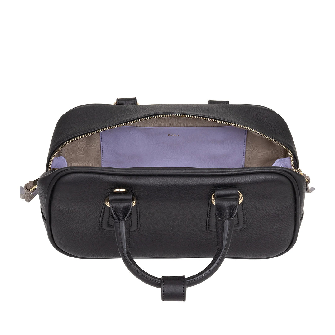 DUDU Borsa Bauletto Grande Donna in Pelle con Tracolla Removibile, Capiente ed Elegante - Borsa a Mano e Spalla con Cerniera Zip, Doppi Manici