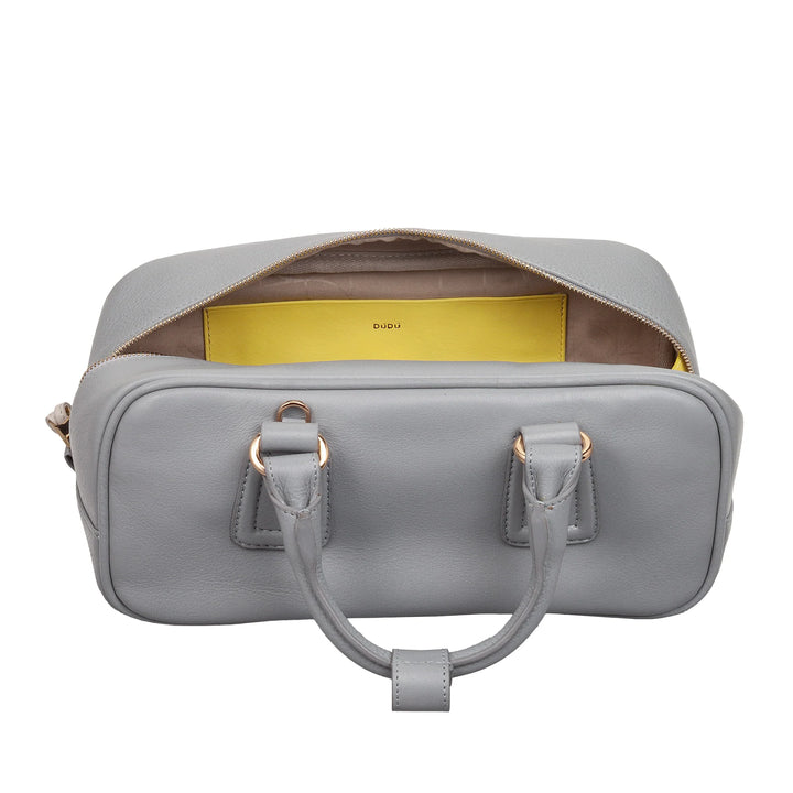 DUDU Borsa Bauletto Grande Donna in Pelle con Tracolla Removibile, Capiente ed Elegante - Borsa a Mano e Spalla con Cerniera Zip, Doppi Manici