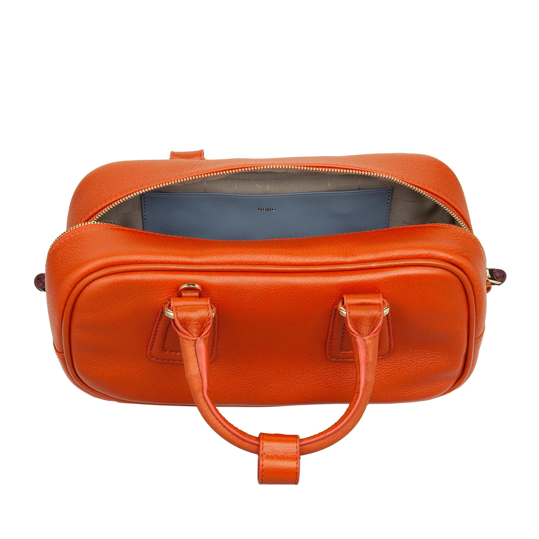 DUDU Borsa Bauletto Grande Donna in Pelle con Tracolla Removibile, Capiente ed Elegante - Borsa a Mano e Spalla con Cerniera Zip, Doppi Manici