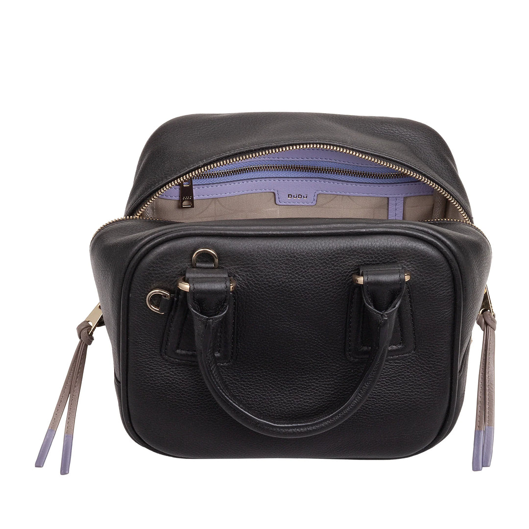 DUDU Borsa Bauletto Donna in Pelle con Tracolla Regolabile, Elegante e Compatta, Borsa a Mano e Spalla con Cerniera Zip