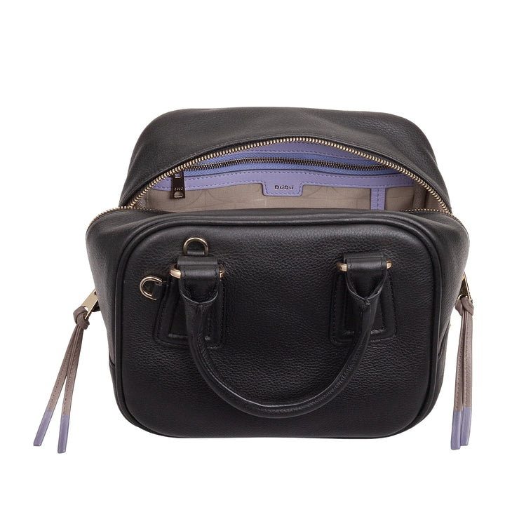 DUDU Borsa Bauletto Donna in Pelle con Tracolla Regolabile, Elegante e Compatta, Borsa a Mano e Spalla con Cerniera Zip