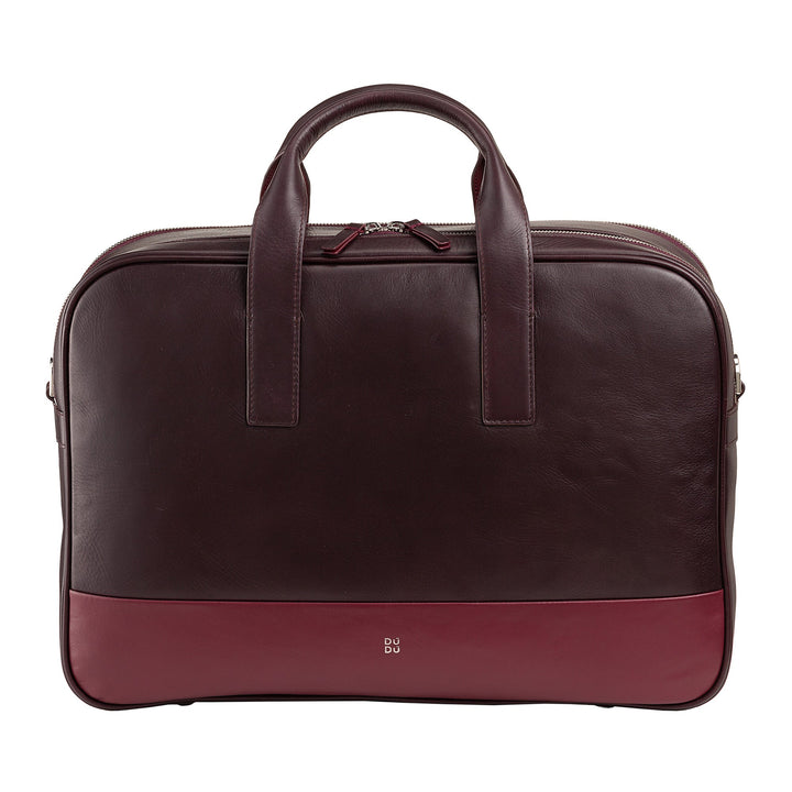 DUDU Borsa da Lavoro Uomo Donna in Pelle, Cartella Porta PC o MacBook fino 16 Pollici, Borsa Ventiquattrore Ufficio Porta Documenti con Tracolla, Manici e Doppia Cerniera